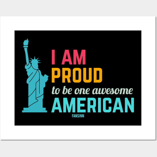 I Love USA America proud American Wall Art by fansinn